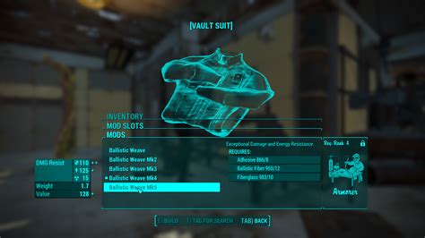 I've asked the mod author to see if there's any way to get all the perk skill requirements to display (but only just now, so I don't expect an answer either way for at least. . Fo4 ballistic weave